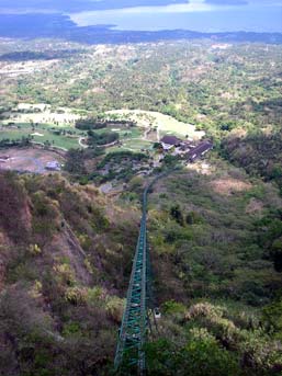 ケーブルカーの線路を上から見るとこんな感じ