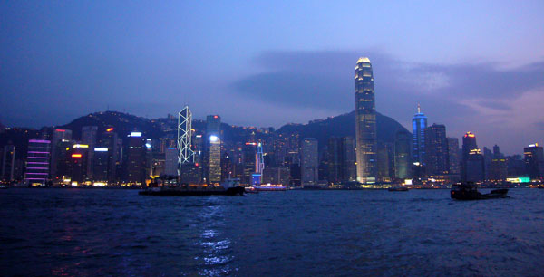 九龍側からの香港島の夜景